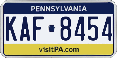 PA license plate KAF8454