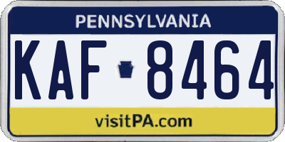 PA license plate KAF8464