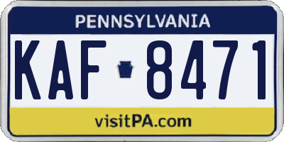 PA license plate KAF8471