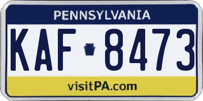 PA license plate KAF8473