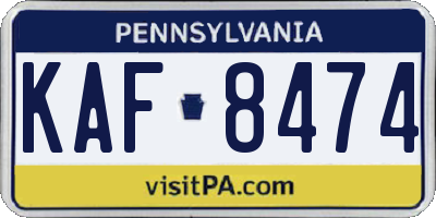 PA license plate KAF8474