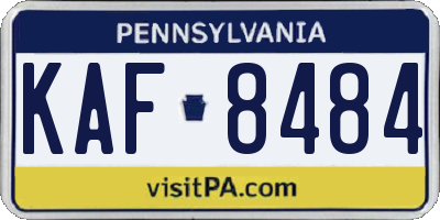 PA license plate KAF8484