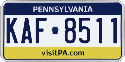 PA license plate KAF8511