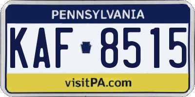 PA license plate KAF8515