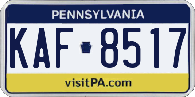 PA license plate KAF8517