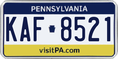 PA license plate KAF8521