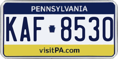 PA license plate KAF8530
