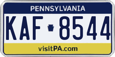 PA license plate KAF8544
