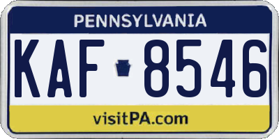 PA license plate KAF8546