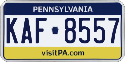 PA license plate KAF8557