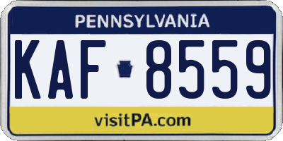 PA license plate KAF8559