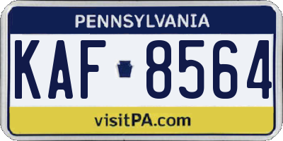 PA license plate KAF8564