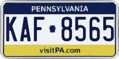 PA license plate KAF8565