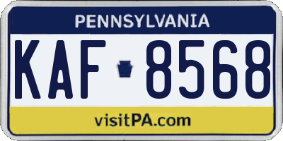 PA license plate KAF8568