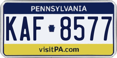 PA license plate KAF8577