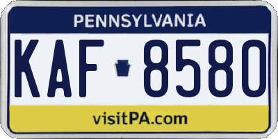 PA license plate KAF8580