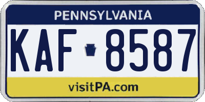 PA license plate KAF8587