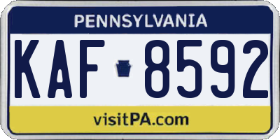 PA license plate KAF8592