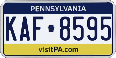 PA license plate KAF8595