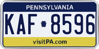 PA license plate KAF8596