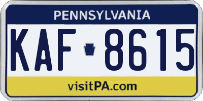 PA license plate KAF8615