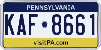 PA license plate KAF8661