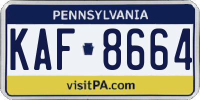 PA license plate KAF8664