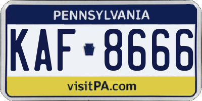 PA license plate KAF8666