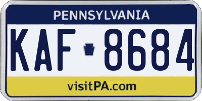 PA license plate KAF8684