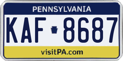 PA license plate KAF8687