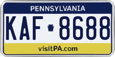 PA license plate KAF8688