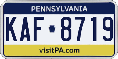 PA license plate KAF8719