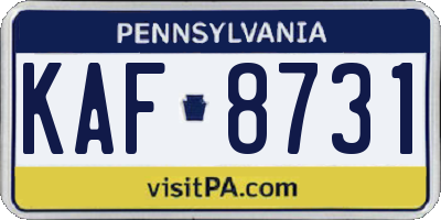 PA license plate KAF8731