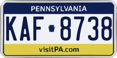 PA license plate KAF8738