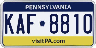 PA license plate KAF8810