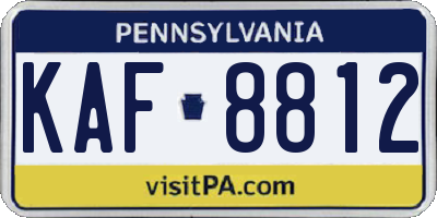 PA license plate KAF8812