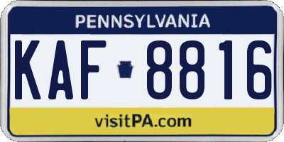 PA license plate KAF8816