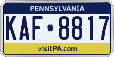 PA license plate KAF8817
