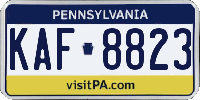 PA license plate KAF8823