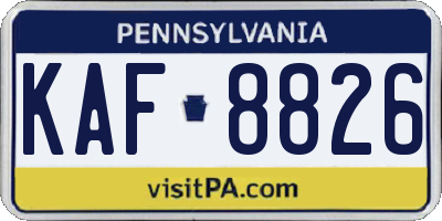 PA license plate KAF8826