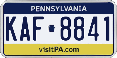 PA license plate KAF8841