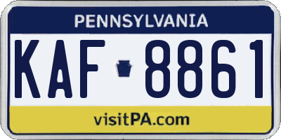 PA license plate KAF8861