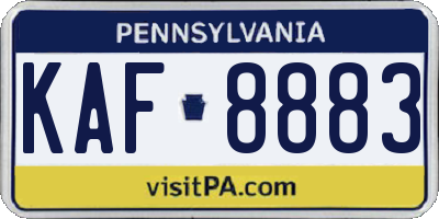 PA license plate KAF8883