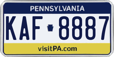 PA license plate KAF8887