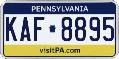 PA license plate KAF8895
