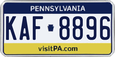 PA license plate KAF8896