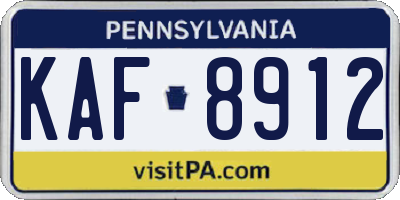 PA license plate KAF8912
