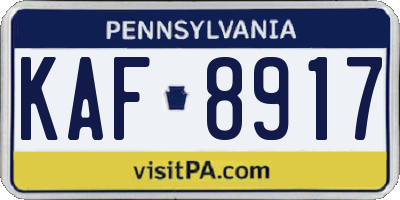 PA license plate KAF8917
