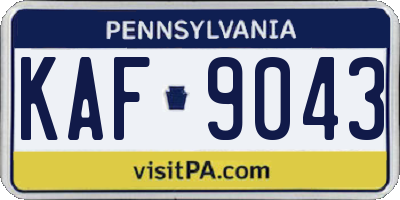 PA license plate KAF9043