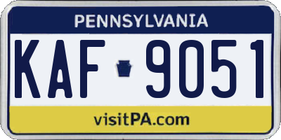 PA license plate KAF9051